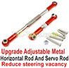 WPL B-36 B36 URAL-4360 Spare Parts-09-10 Upgrade Adjustable Metal Horizontal Rod and Servo Rod-Include the Wrench and Screws-Reduce steering vacancy-Red,WPL B-36 B36 RC Car Parts,WPL Parts,WPL B-36 B36 RC Military Truck Spare parts Accessories,WPL 6X6 1:16 Off-road Truck Parts